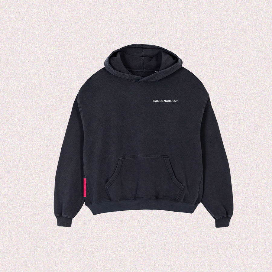 Hoodie black vintage oversize "Essential"