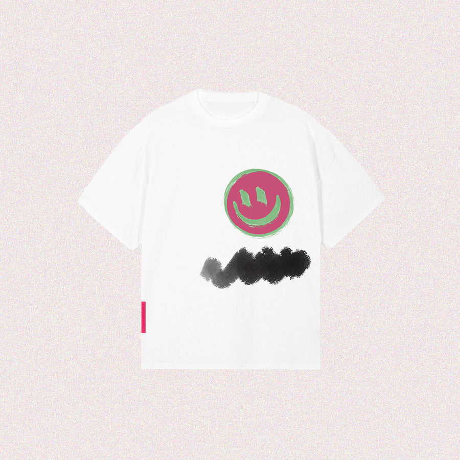 T-shirt white oversize "Keep smile"